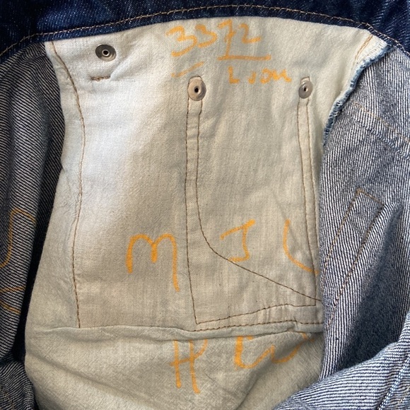 Oliveo & Company Hand Made Dark Blue Denim Jeans Size 33W NWT - Picture 12 of 15